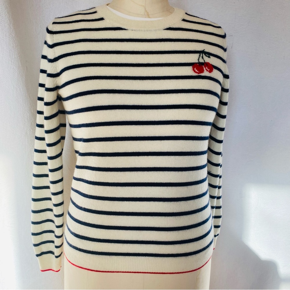 Chinti&Parker M/L  pure cashmere sweater with double cherries. EUC